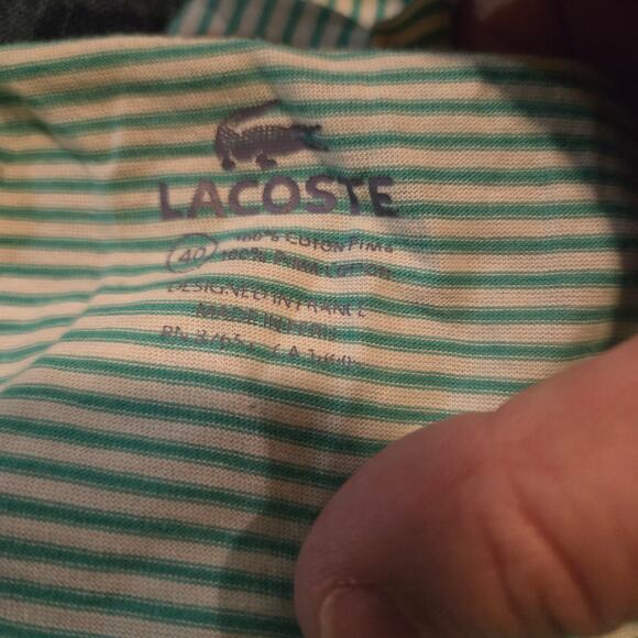 Lacoste Striped Halter Tank Top Green White Size 40 - Picture 3 of 10